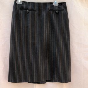 Ann Taylor Loft Gray Pin Striped Career Skirt Size 6